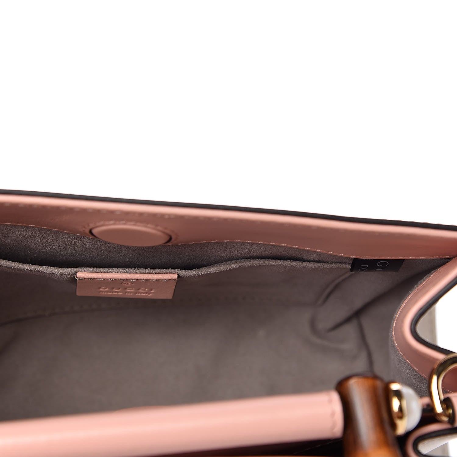 Gucci Nappa Bamboo Web Mini Nymphaea Top Handle Bag Perfect Pink Mystic White 5 of 11