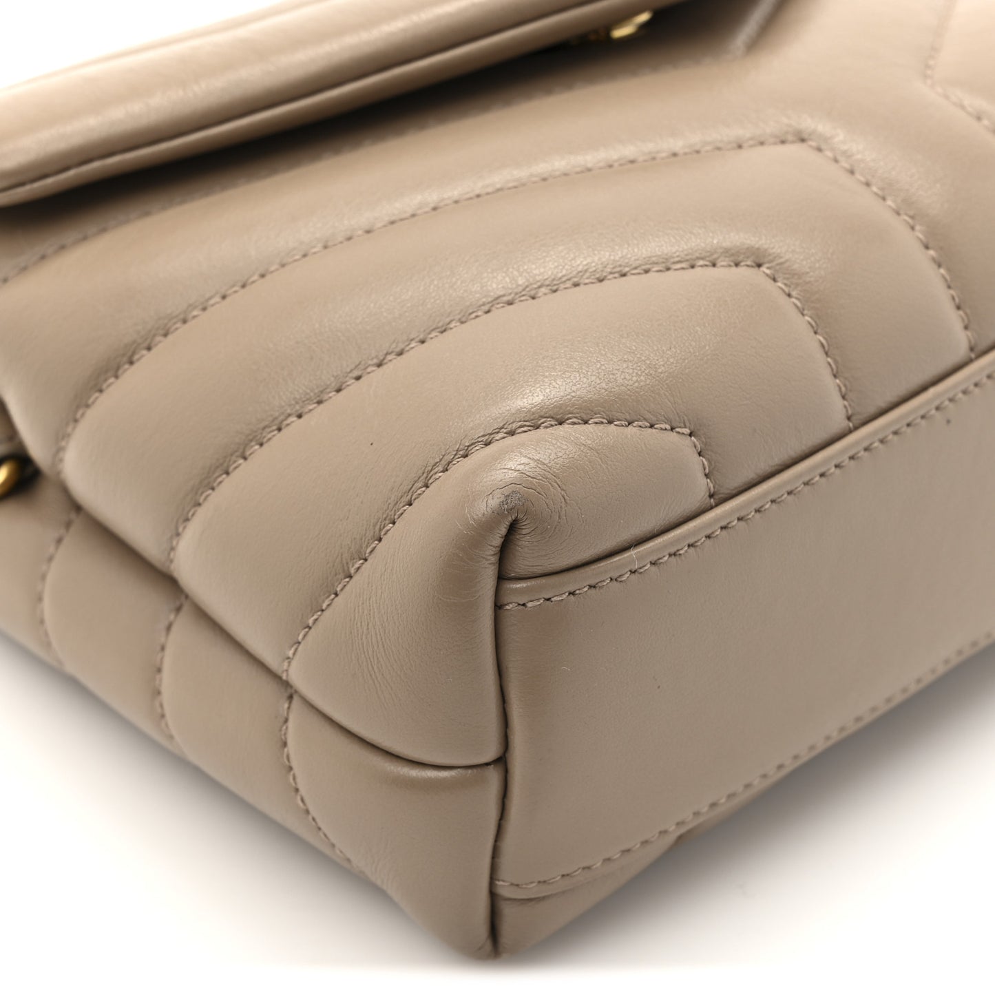 Calfskin Y Quilted Monogram Toy Loulou Crossbody Bag Dark Beige