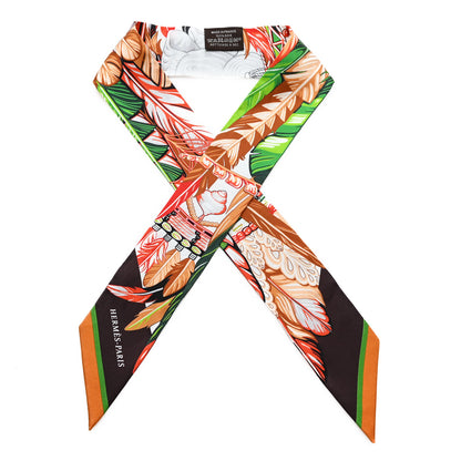 Hermes Silk La Danse Pacifique Twilly Vert Vif Corail 1 of 3