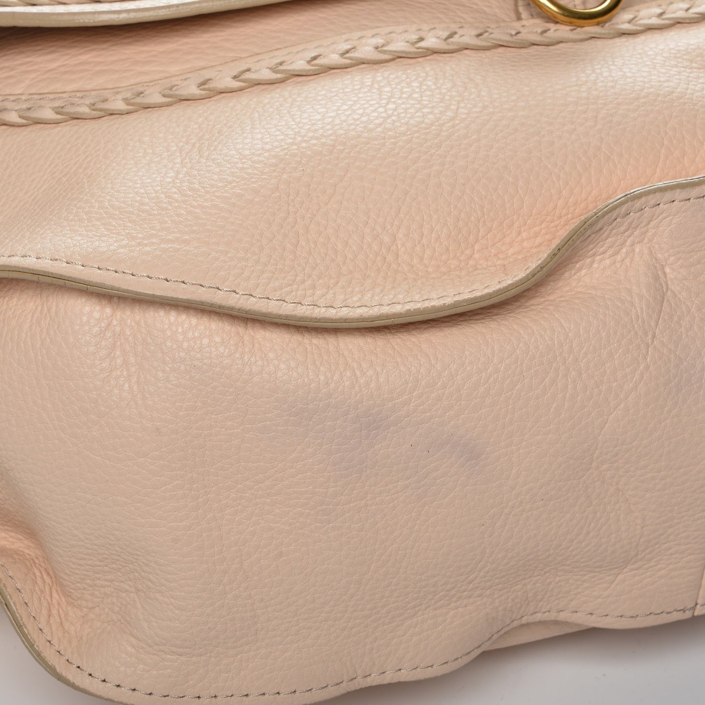 Calfskin Braided Large Marcie Hobo Pale Pink