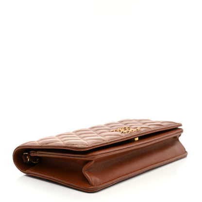 Chanel Lambskin Quilted Clutch With Chain Brown 4 of 12