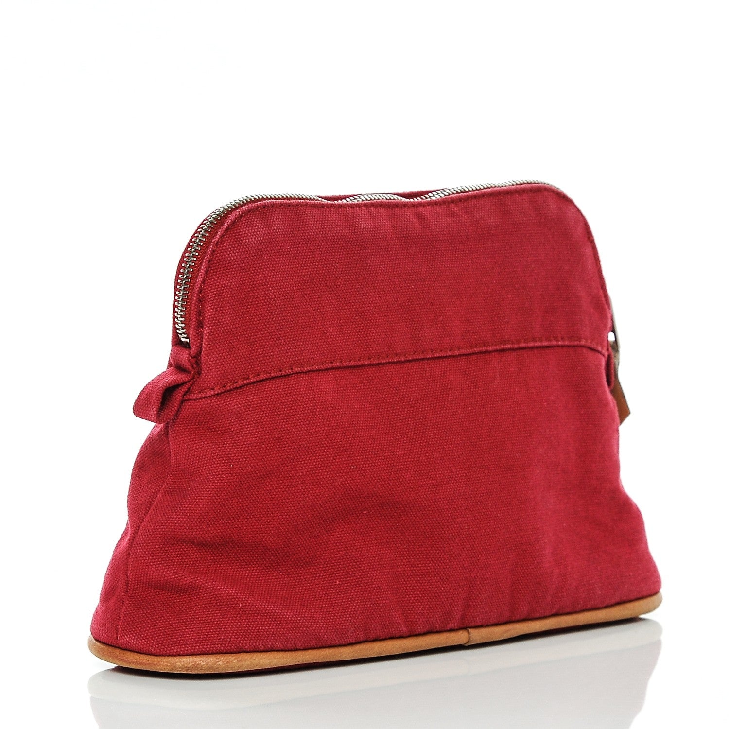 Hermes Cotton Bolide Travel Cosmetic Pouch Rouge 3 of 7