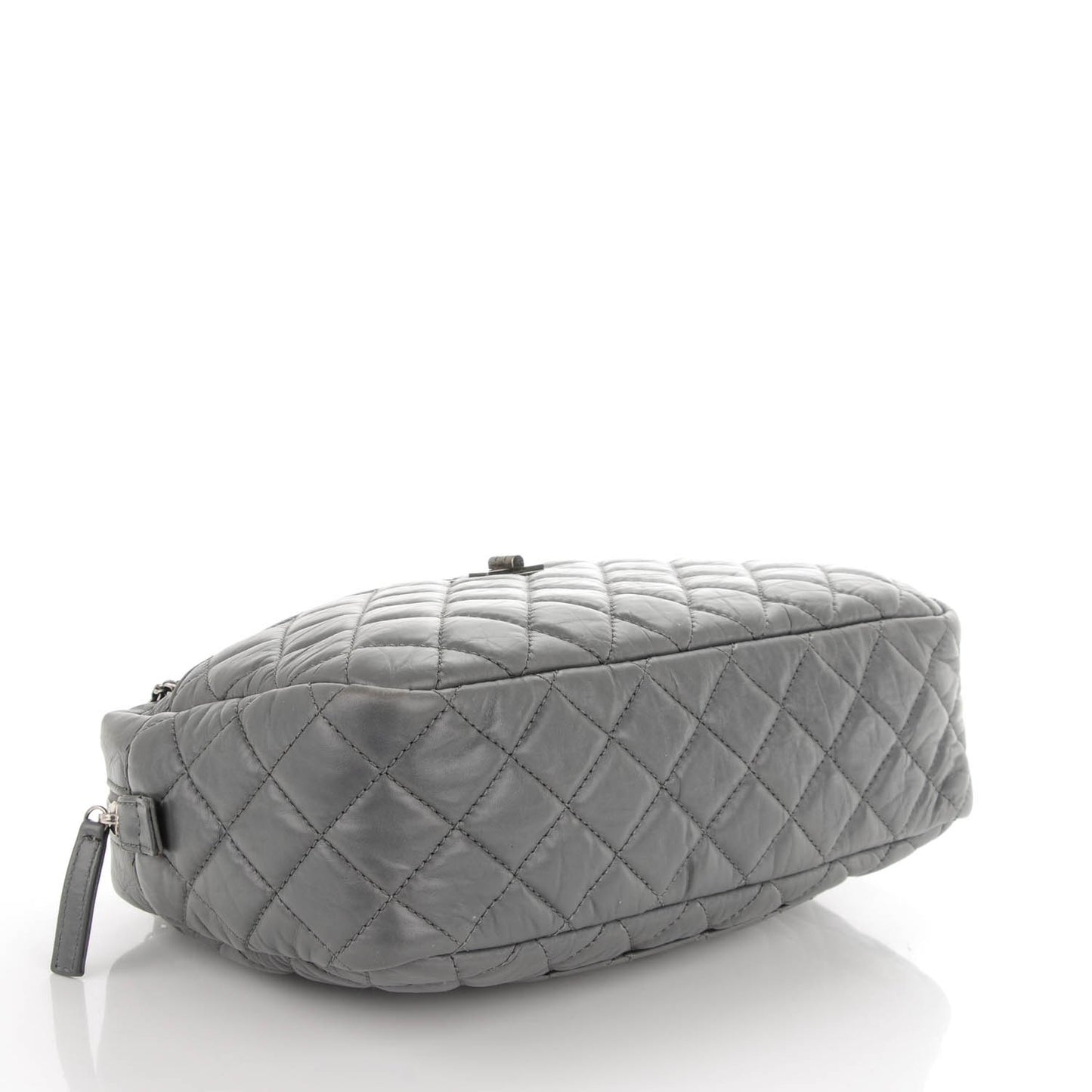 Aged Calfskin Quilted Medium Reissue Camera Case Grey