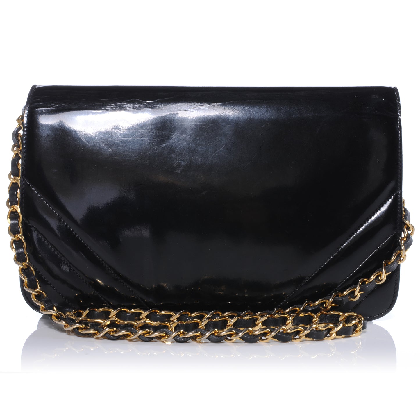 Patent Small Single Flap Black