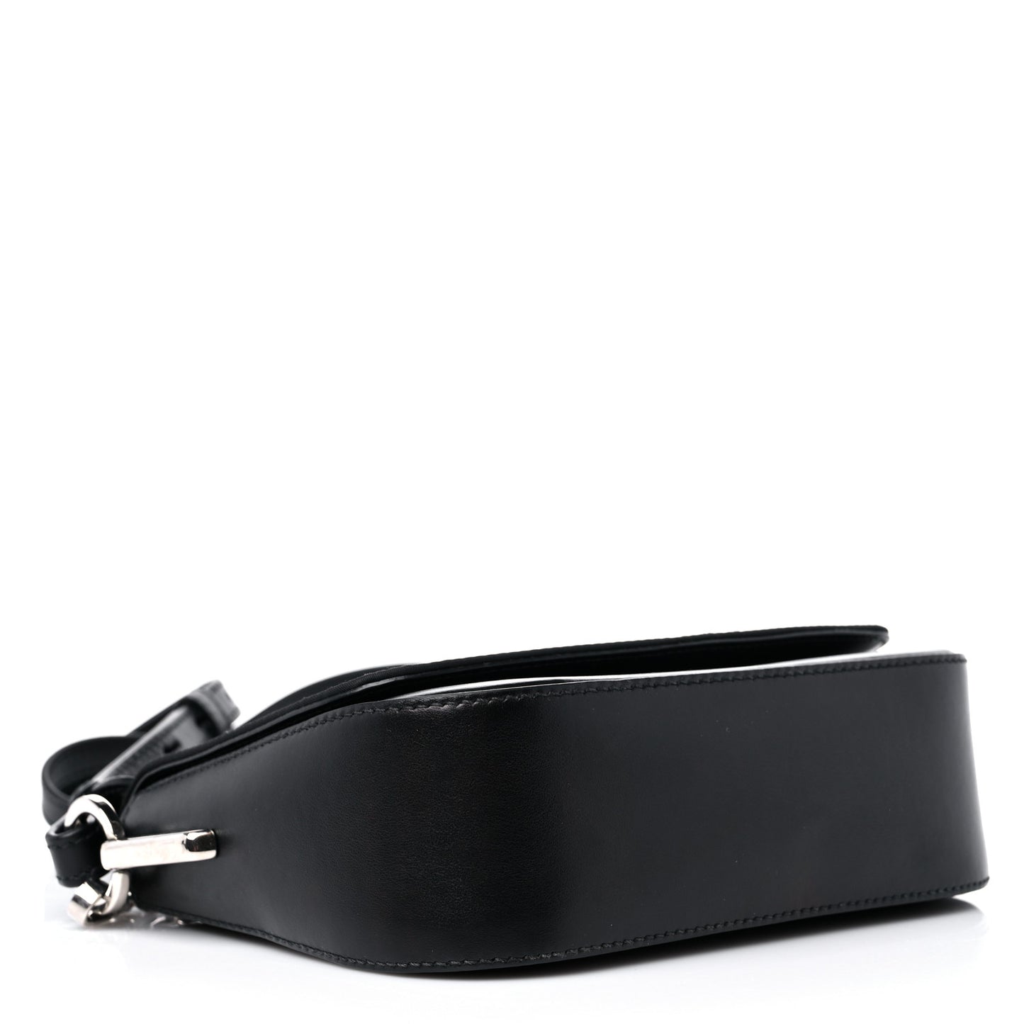 Nylon Calfskin Identity Shoulder Bag Black