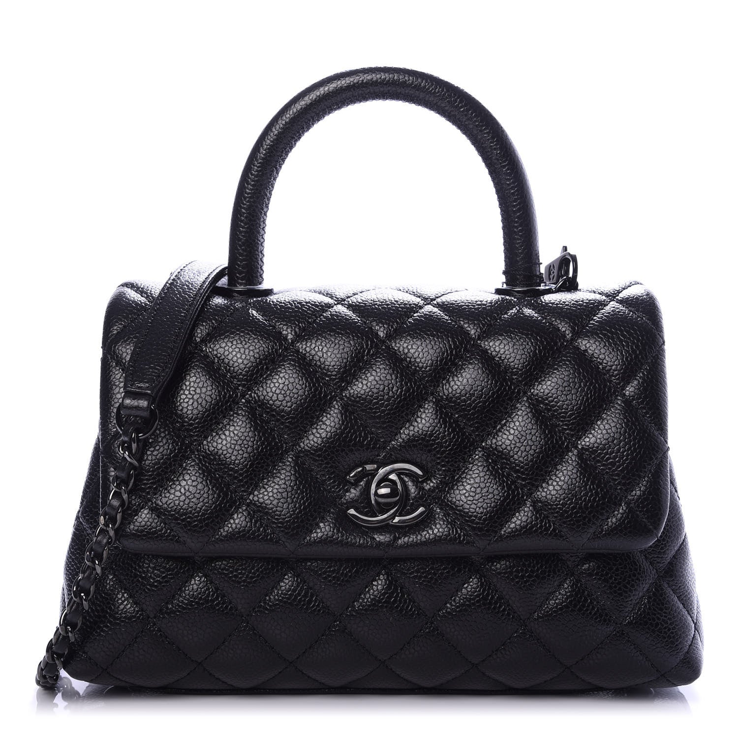 Chanel Caviar Quilted Mini Coco Handle Flap So Black 1 of 10