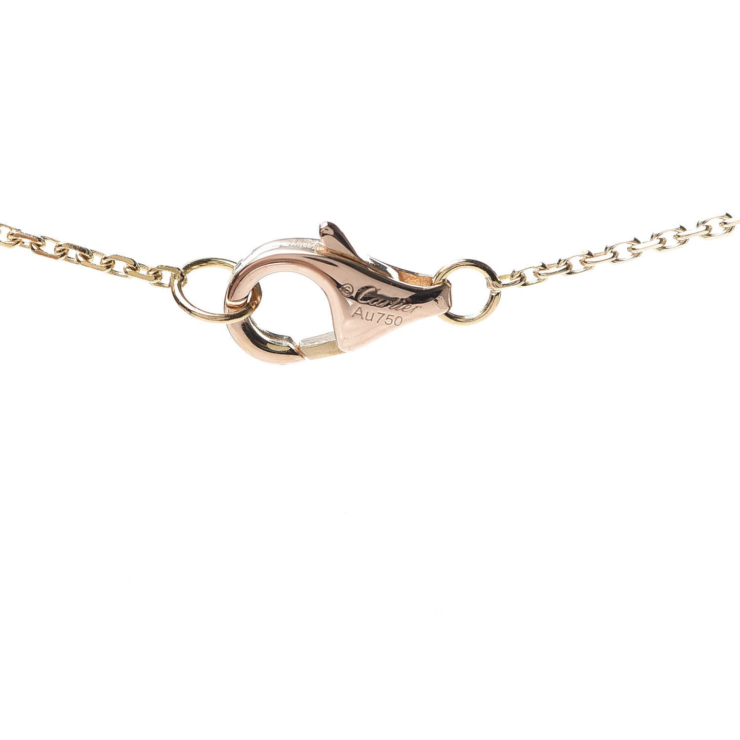 18K Pink Yellow White Gold Diamond Trinity Pendant Necklace