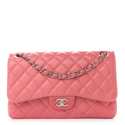 Chanel Lambskin Quilted Jumbo Double Flap Pink 1 of 10