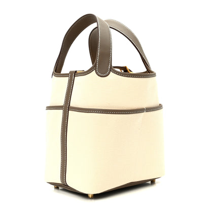 Hermes Toile Goeland Swift Cargo Picotin Lock 18 Ecru Etoupe 3 of 10