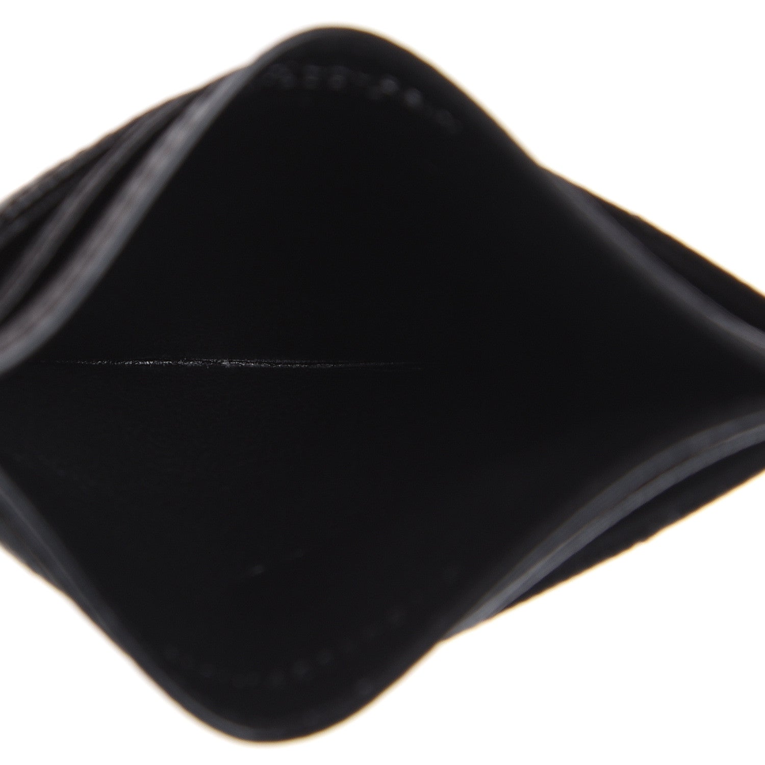 Saint Laurent Grain De Poudre Matelasse Chevron Monogram Credit Card Case Black 5 of 8