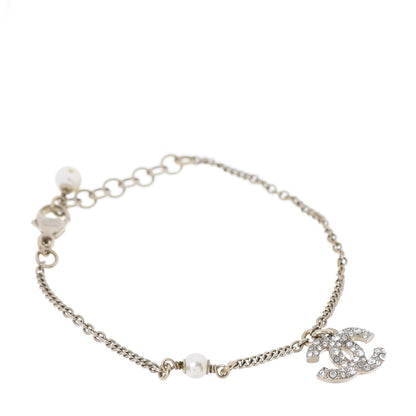 Chanel Pearl Crystal CC Bracelet Gold 1 of 5