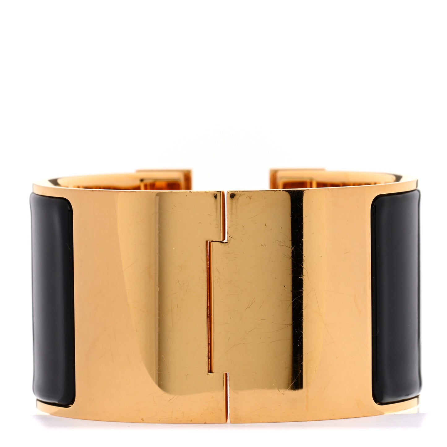 Enamel Extra Wide Clic Clac H Bracelet Black