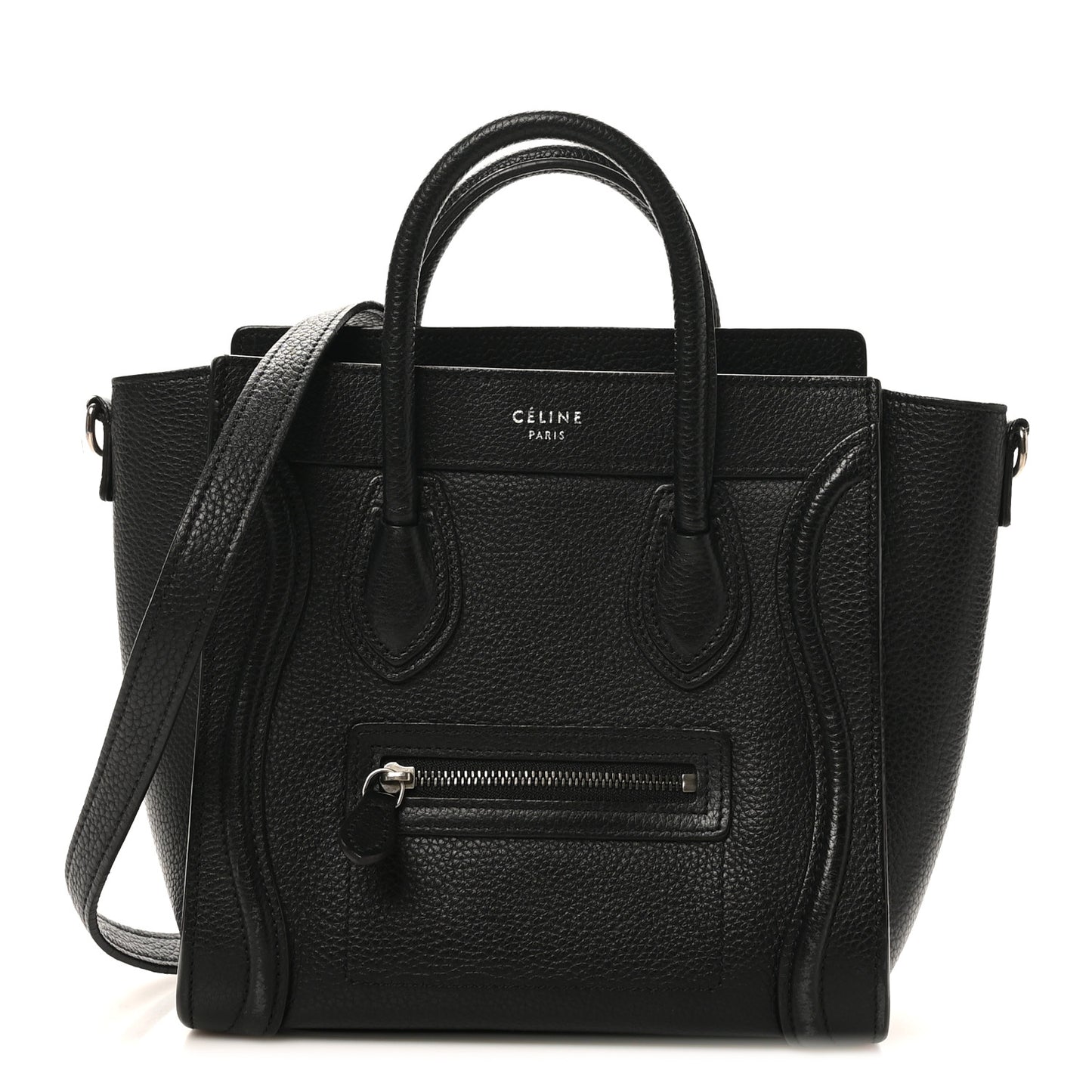 Drummed Calfskin Nano Luggage Black