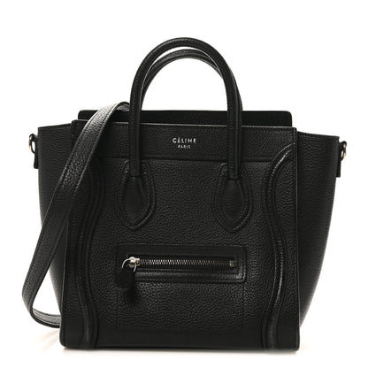 Celine Drummed Calfskin Nano Luggage Black 1 of 11