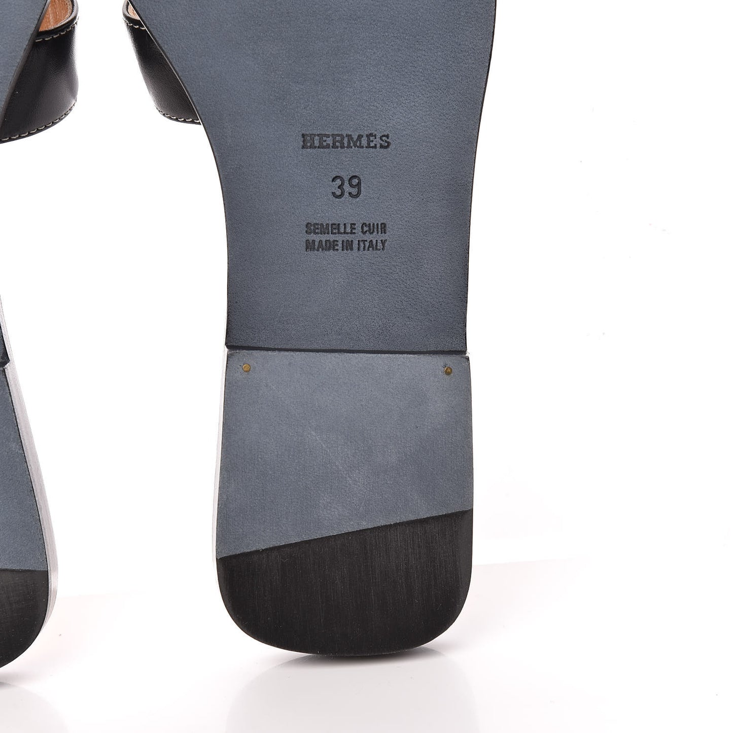 Box Calfskin Oran Sandals 39 Black