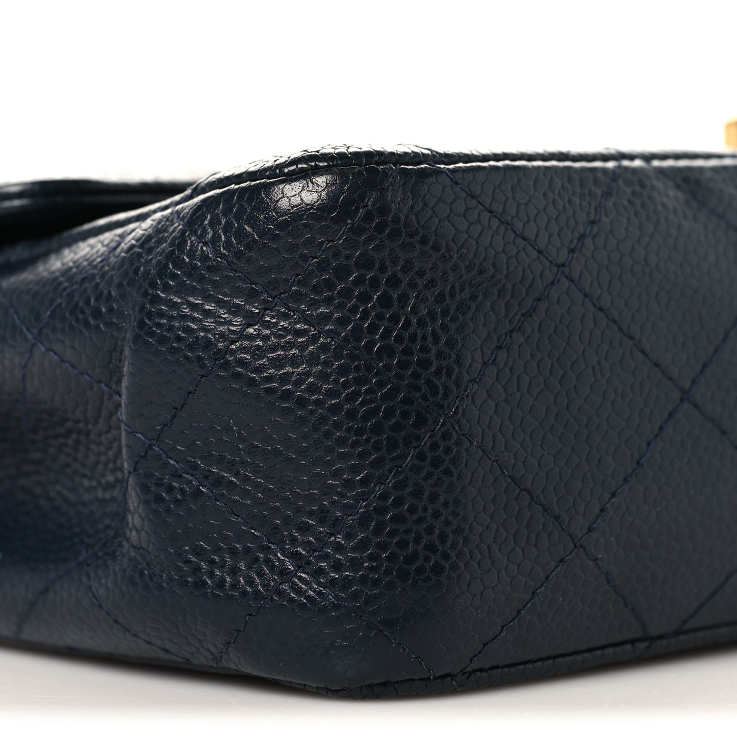 Caviar Quilted Small Double Flap Navy