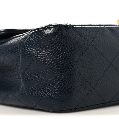 Chanel Caviar Quilted Small Double Flap Navy 9 of 10