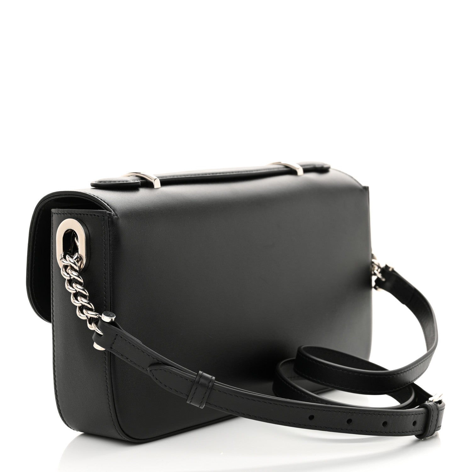 Gucci Senna Calfskin Petite GG Top Handle Shoulder Bag Black 3 of 10