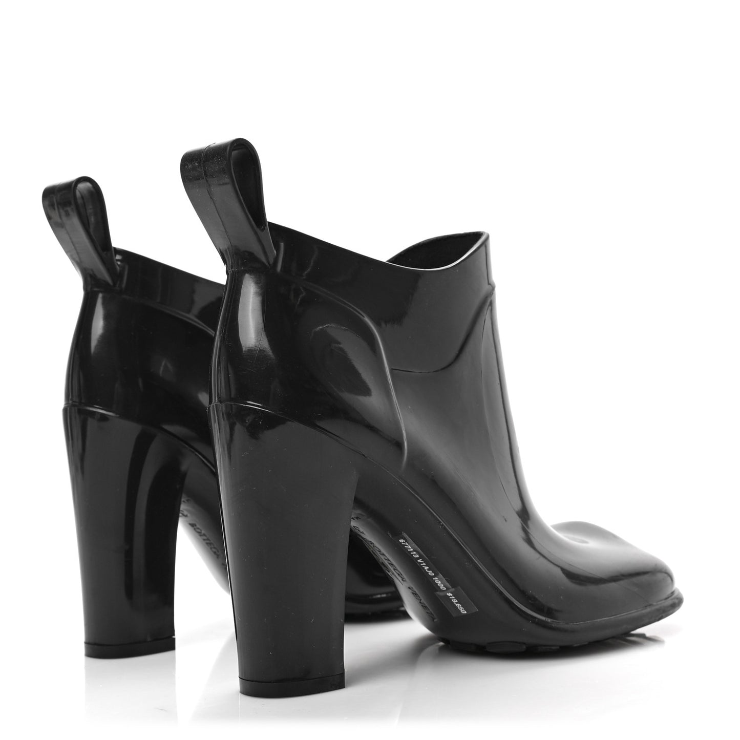 Rubber Shine Ankle Boots 37 Black