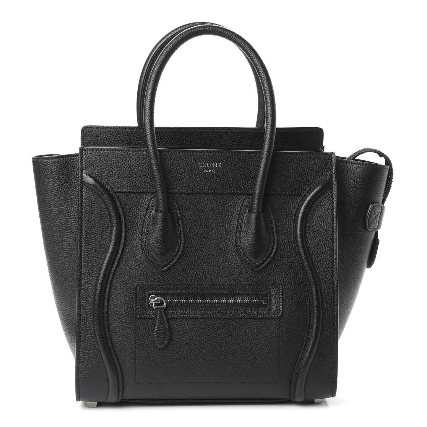 Drummed Calfskin Micro Luggage Black