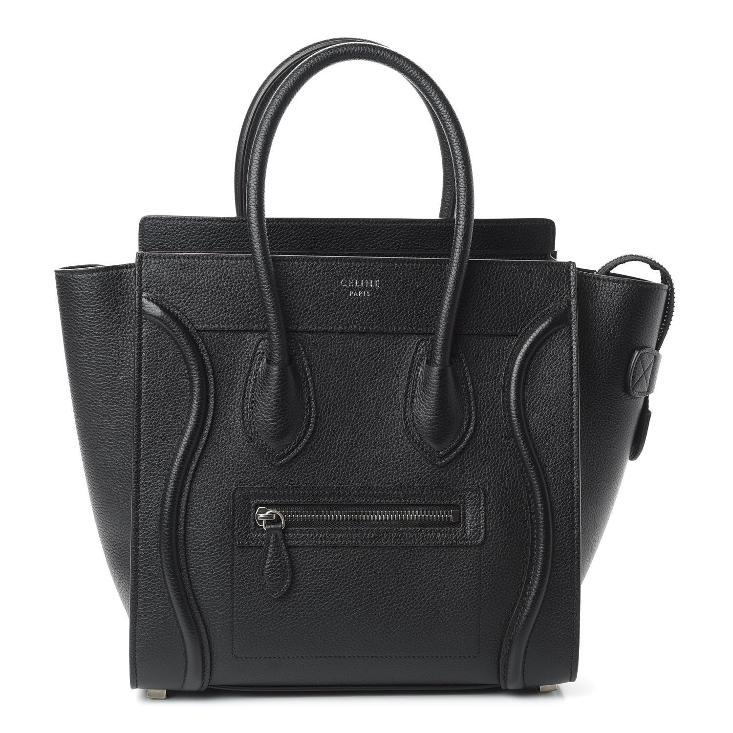 Celine Drummed Calfskin Micro Luggage Black 1 of 9
