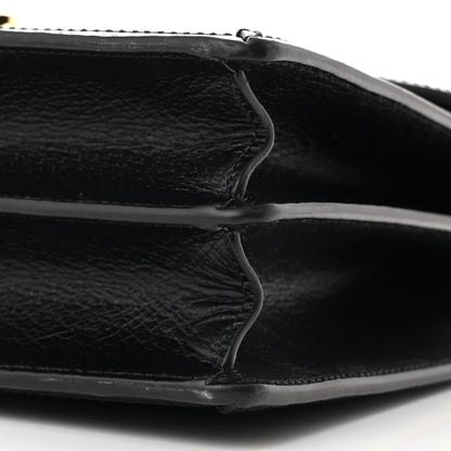 Gucci Textured Dollar Calfskin Web Small Ophidia Padlock Top Handle Bag Black 11 of 11