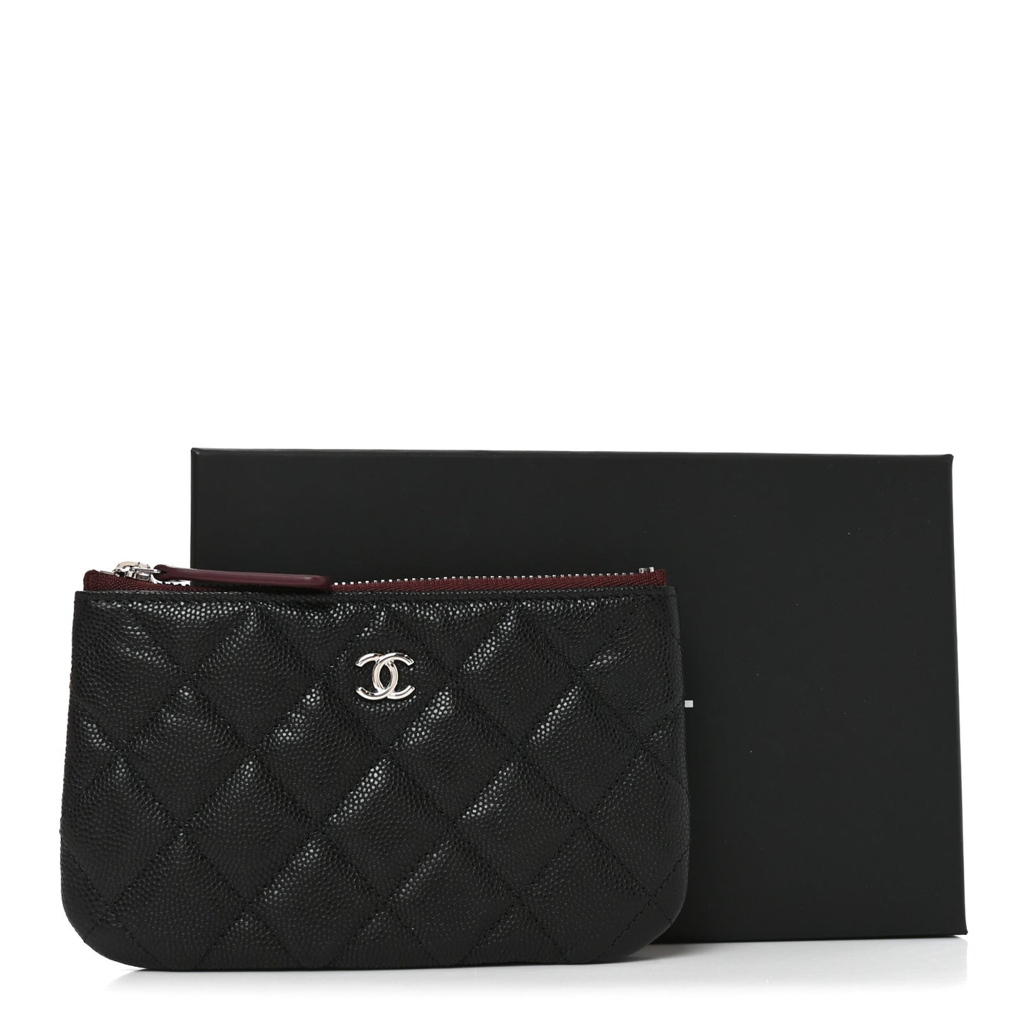 Caviar Quilted Small Cosmetic Case Black