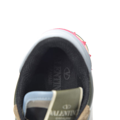 Valentino Garavani Nappa Suede Camouflage Womens Rockrunner Sneakers 37 Green Multicolor 5 of 7