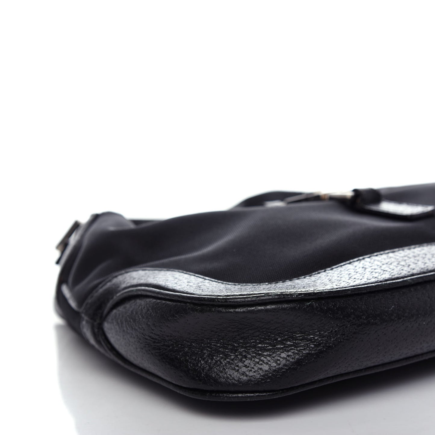 Canvas Calfskin Small Jackie O Hobo Black