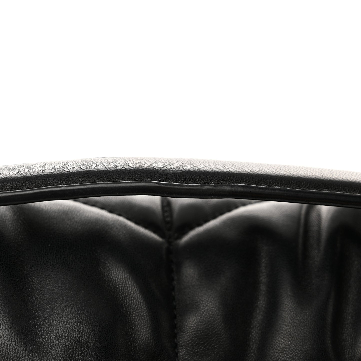 Lambskin Quilted Medium Loulou Puffer Monogram Chain Satchel Black