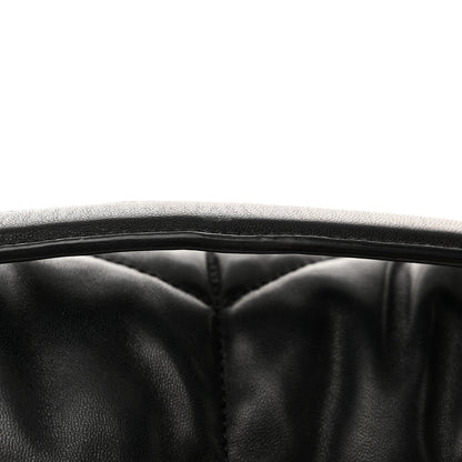 Saint Laurent Lambskin Quilted Medium Loulou Puffer Monogram Chain Satchel Black 12 of 13