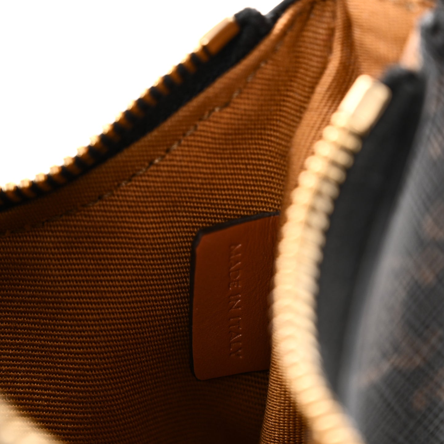 Canvas Calfskin Mini Ava Triomphe Shoulder Bag Tan