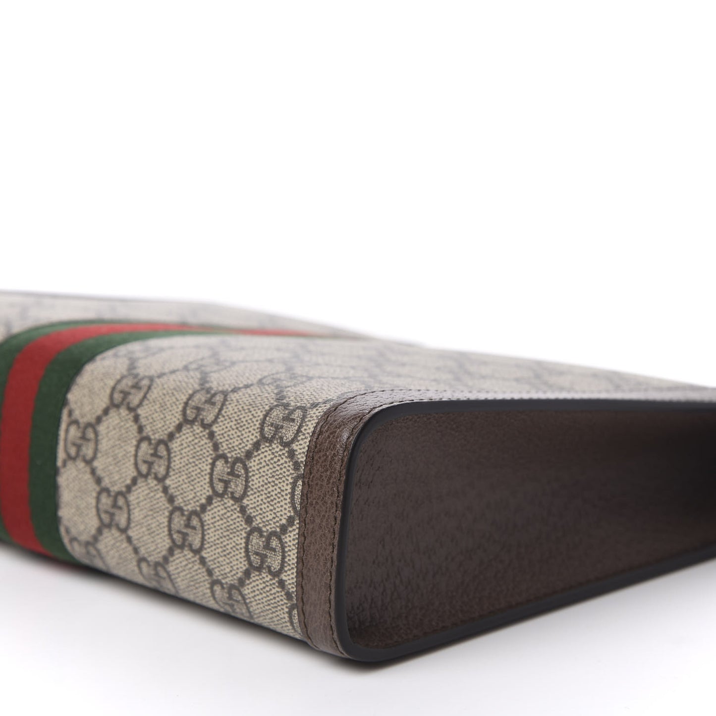 GG Supreme Monogram Web Ophidia Pouch Brown