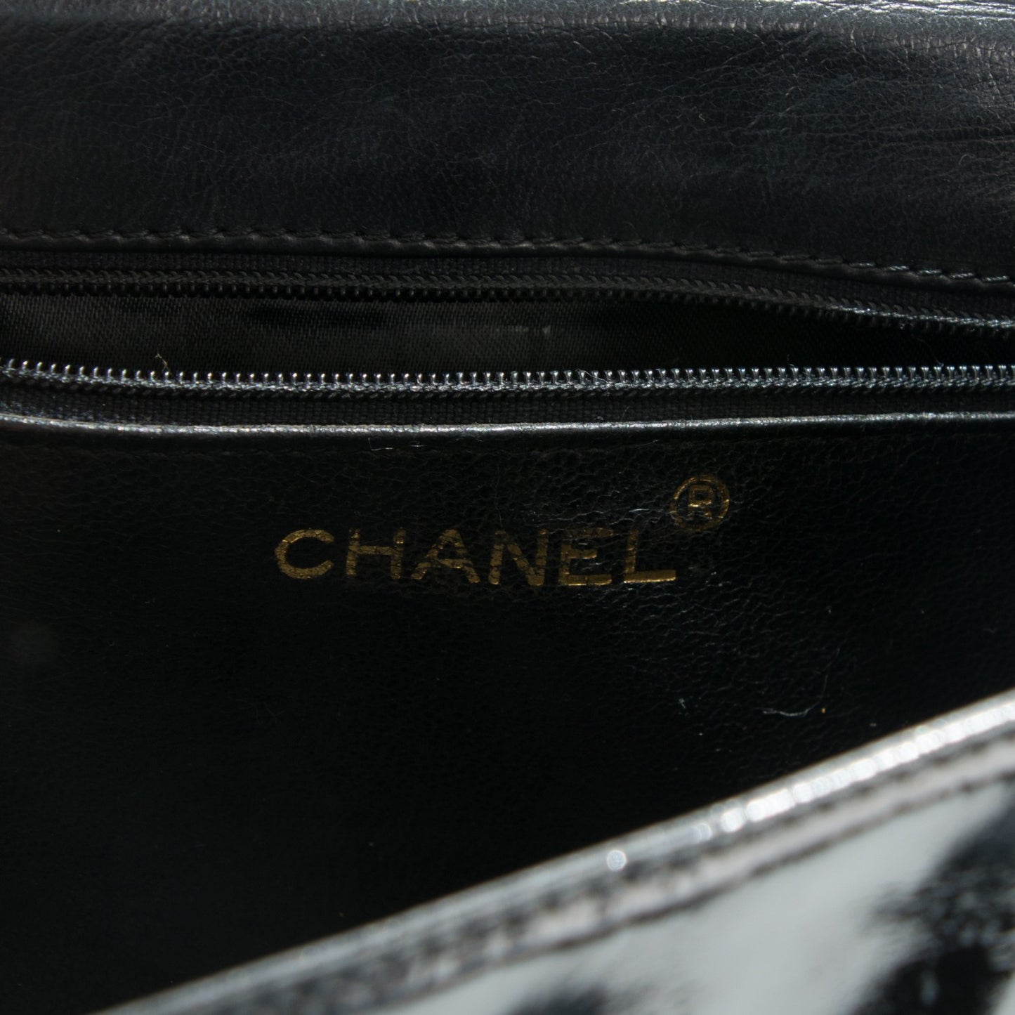 Patent Small Flap Bag Black