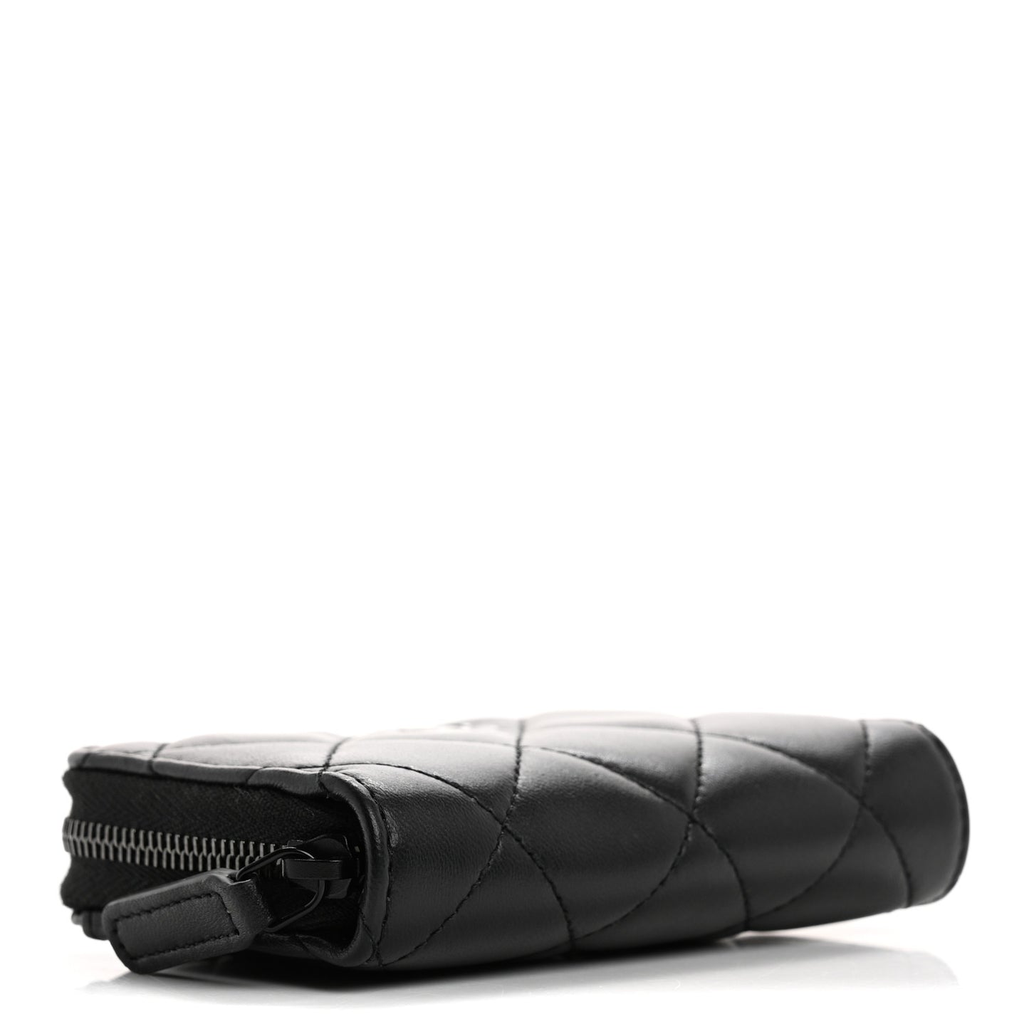 Lambskin Quilted Zip Coin Purse So Black