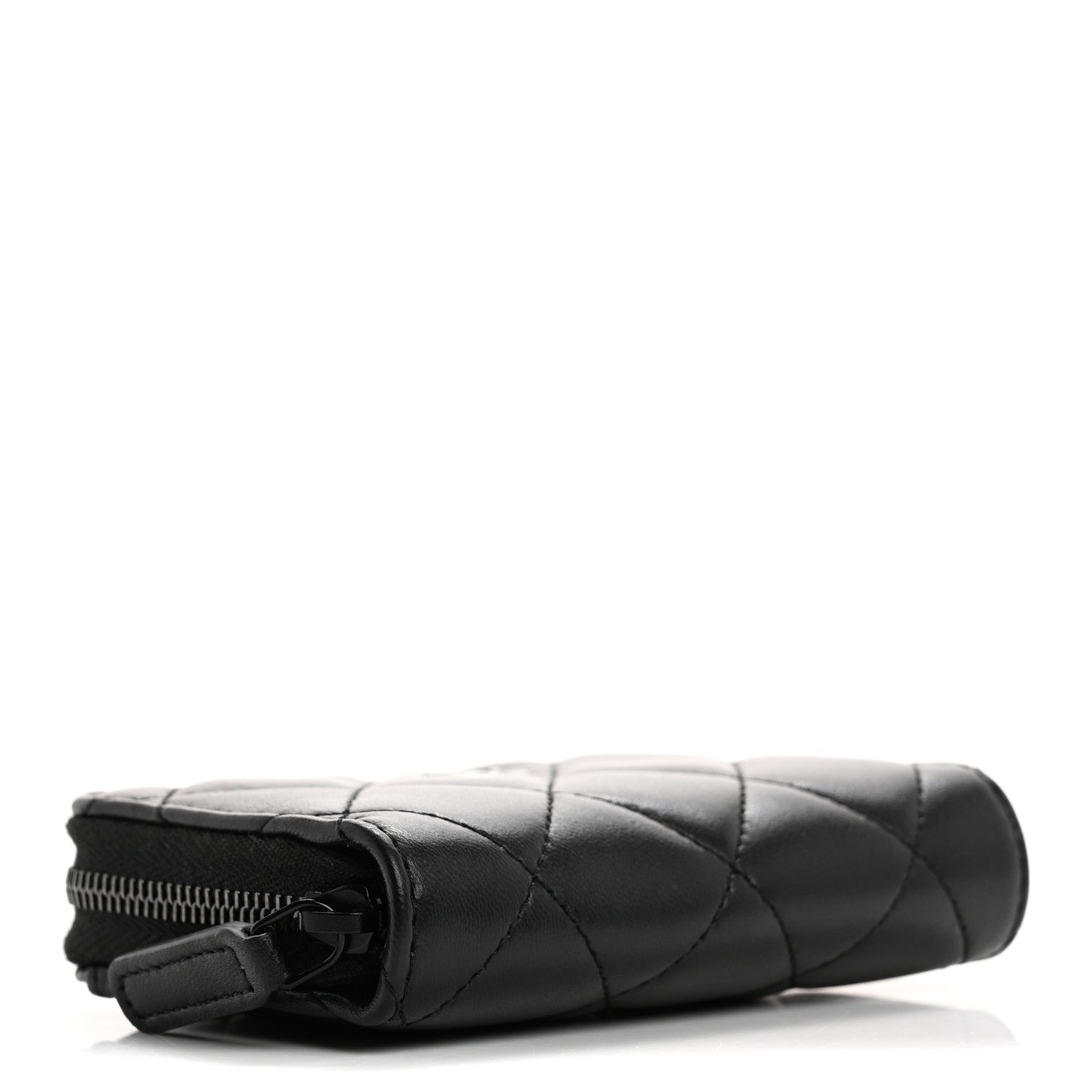 Chanel Lambskin Quilted Zip Coin Purse So Black 4 of 8