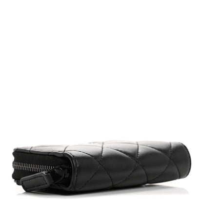 Chanel Lambskin Quilted Zip Coin Purse So Black 4 of 8