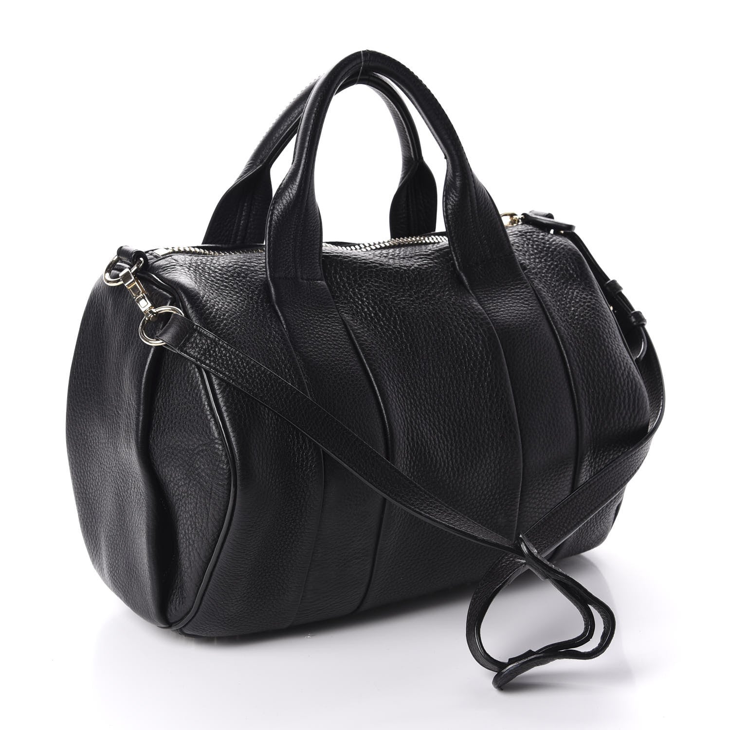 Alexander Wang Pebbled Lambskin Rocco Black Pale Gold Hardware 3 of 10