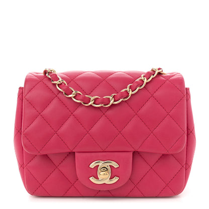 Chanel Lambskin Quilted Mini Square Flap Dark Pink 1 of 14