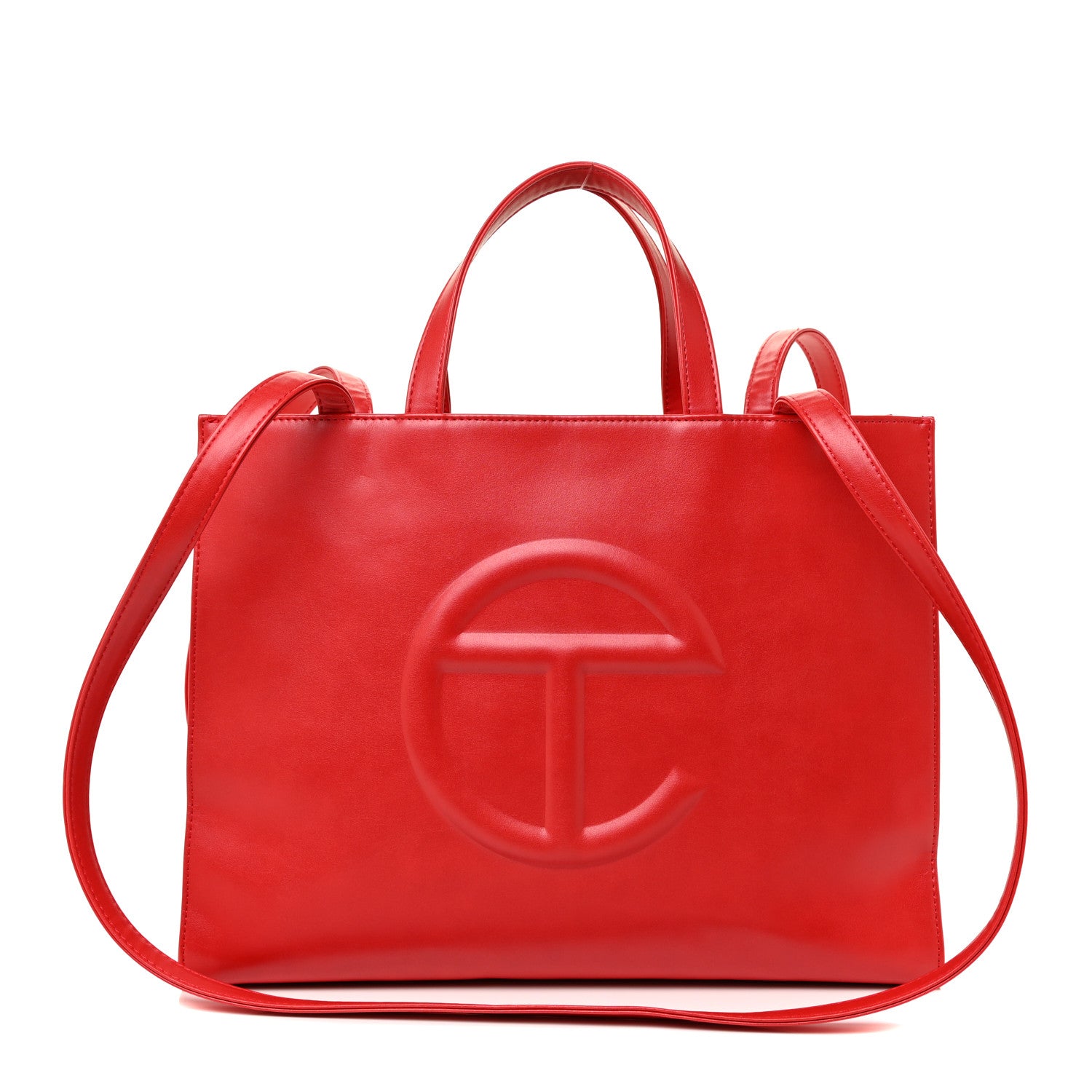 Telfar Vegan Leather Medium Shopping Bag Red 1 of 18