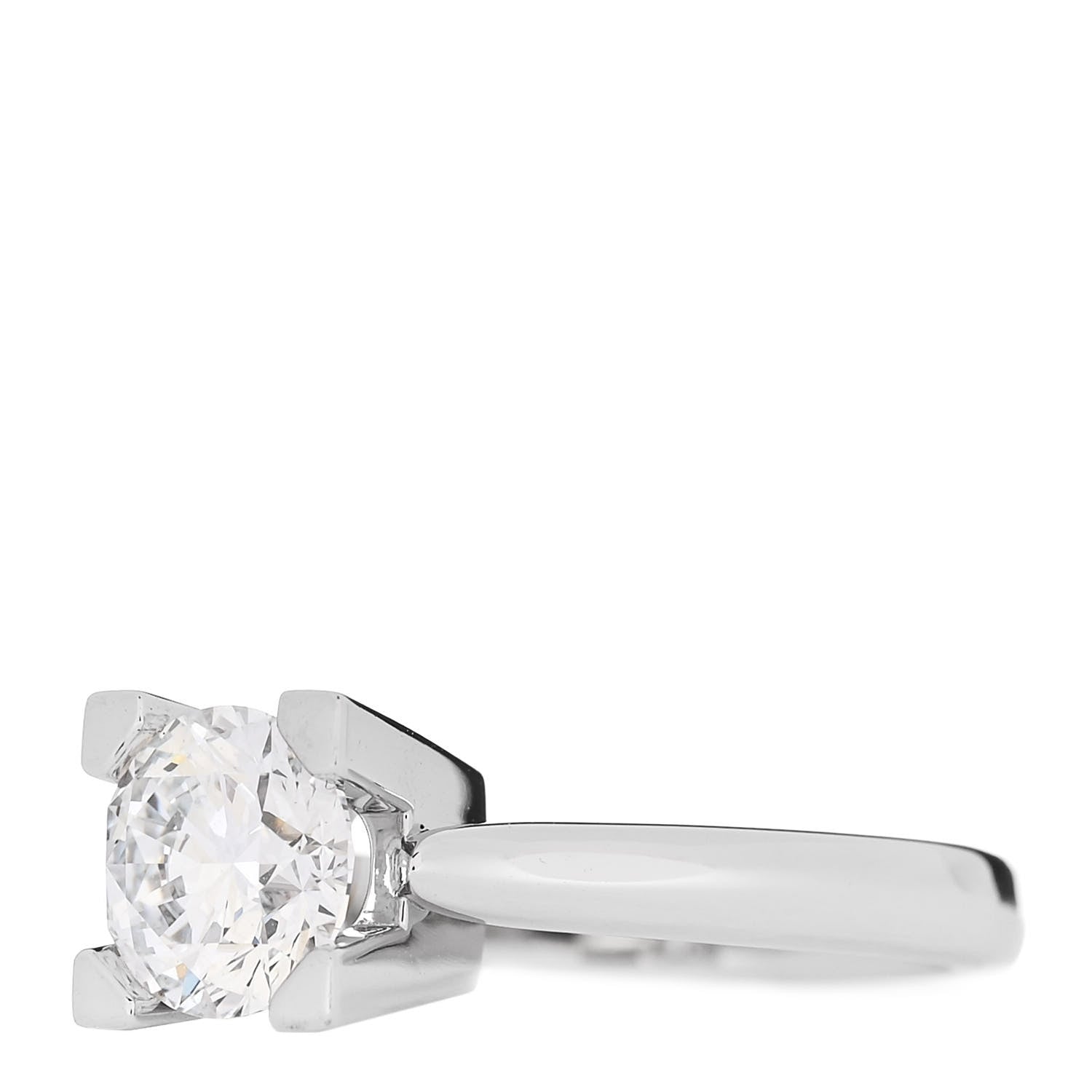 Harry Winston Platinum Diamond 1.12ct HW Logo Engagement Ring 46 3.75 3 of 7