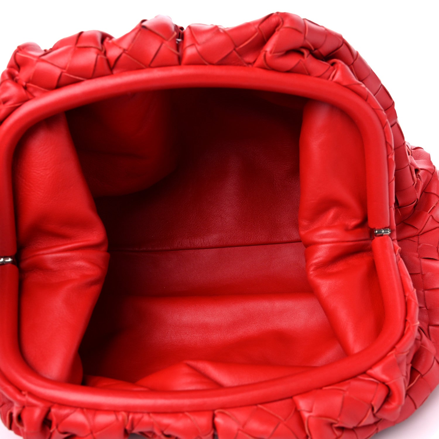 Bottega Veneta Nappa Maxi Intrecciato The Pouch Oversized Clutch Bright Red 5 of 13