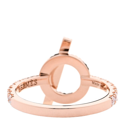 Hermes 18K Rose Gold Diamond Finesse Ring 54 7 3 of 6