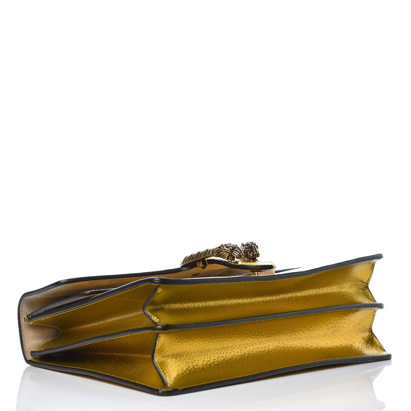 Metallic Calfskin Medium Dionysus Shoulder Bag Yellow