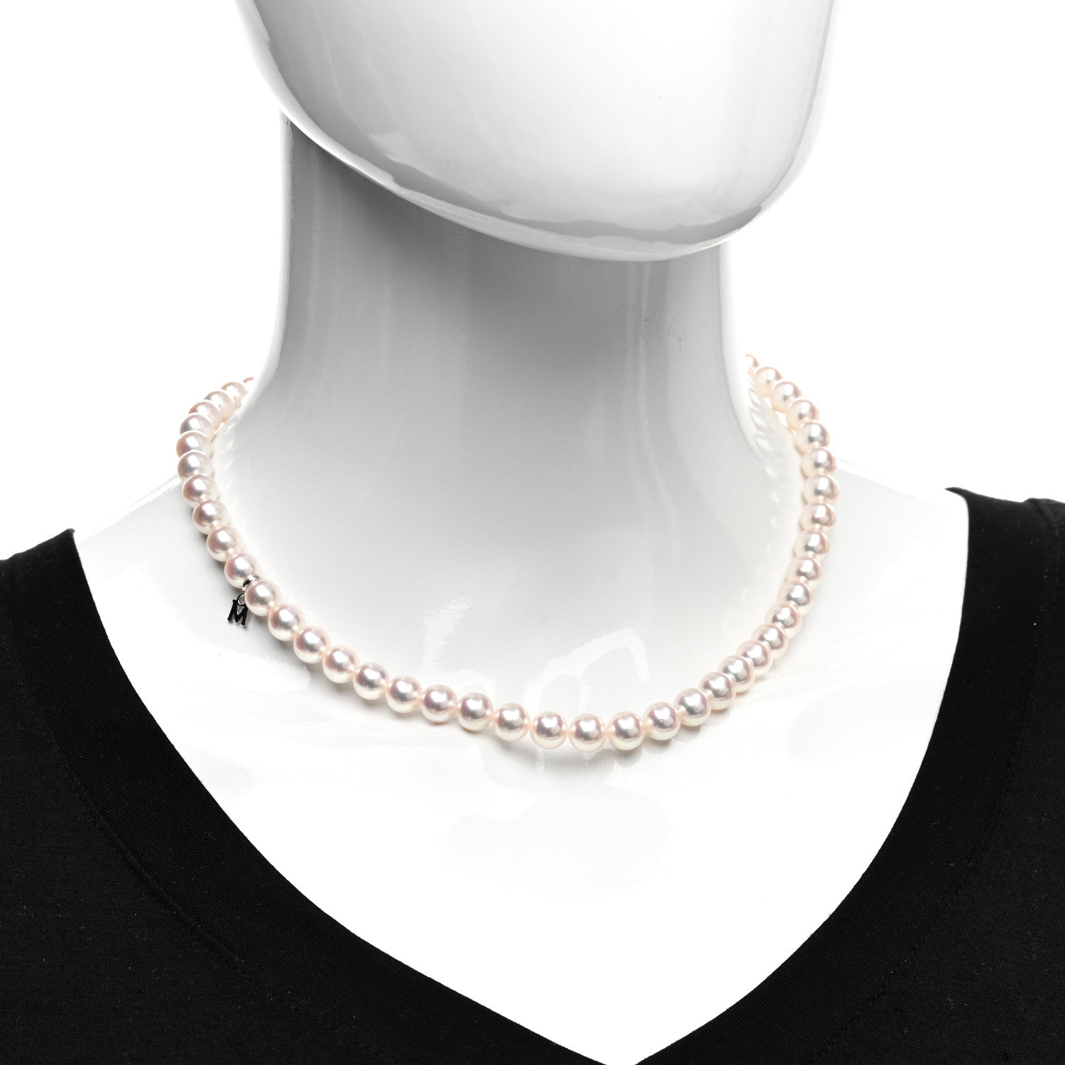 Mikimoto 18K White Gold Akoya Pearl 7.5-8mm Strand Necklace 2 of 5
