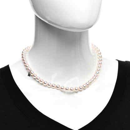 Mikimoto 18K White Gold Akoya Pearl 7.5-8mm Strand Necklace 2 of 5