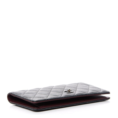 Chanel Metallic Calfskin Quilted Yen Wallet Charcoal 4 of 8
