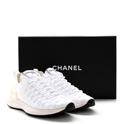Chanel Mixed Fibers Quilted Womens CC Sneakers 37 White 12 of 12