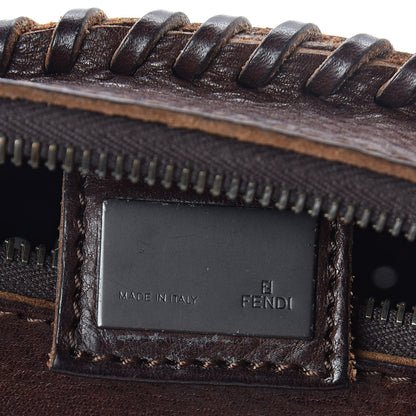 Fendi Calfskin Braided Oyster Dark Brown 6 of 8
