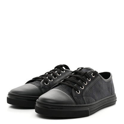 Gucci GG Monogram Calfskin Womens Low Top Sneakers 38 Piombo Black 4 of 10